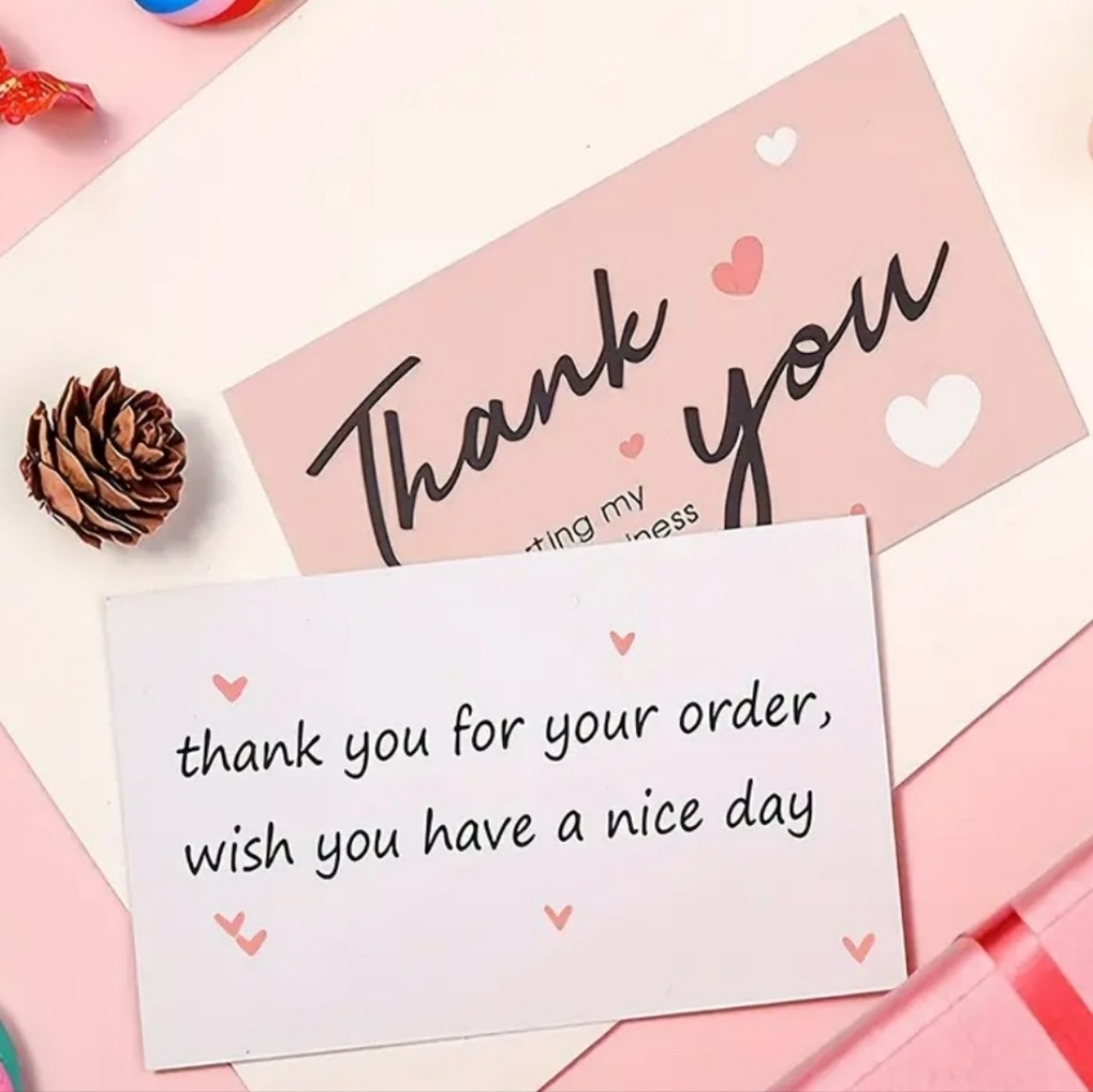 Pink Double-sided Thank You Cards 50 count